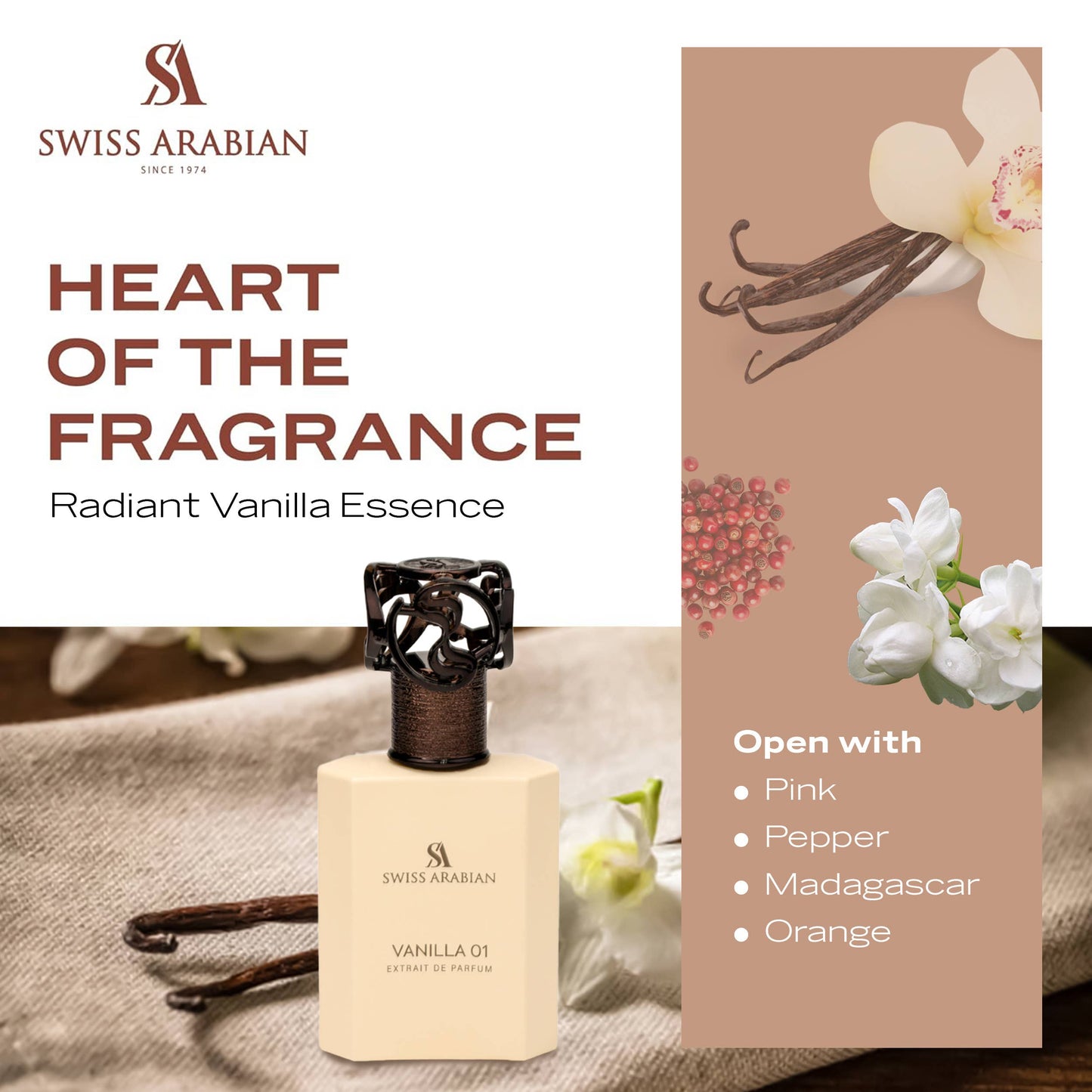 SWISS ARABIAN - Swiss Arabian Vanilla 01 Extrait de Parfum for Women 75ml - Fragrance On A Barrel