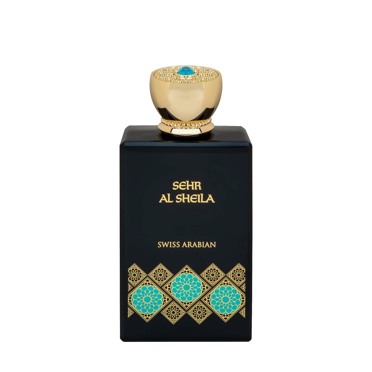 SWISS ARABIAN Sehr Al Sheila Eau de Parfum Flasche mit goldener Verpackung und eleganter Schrift auf dem Etikett