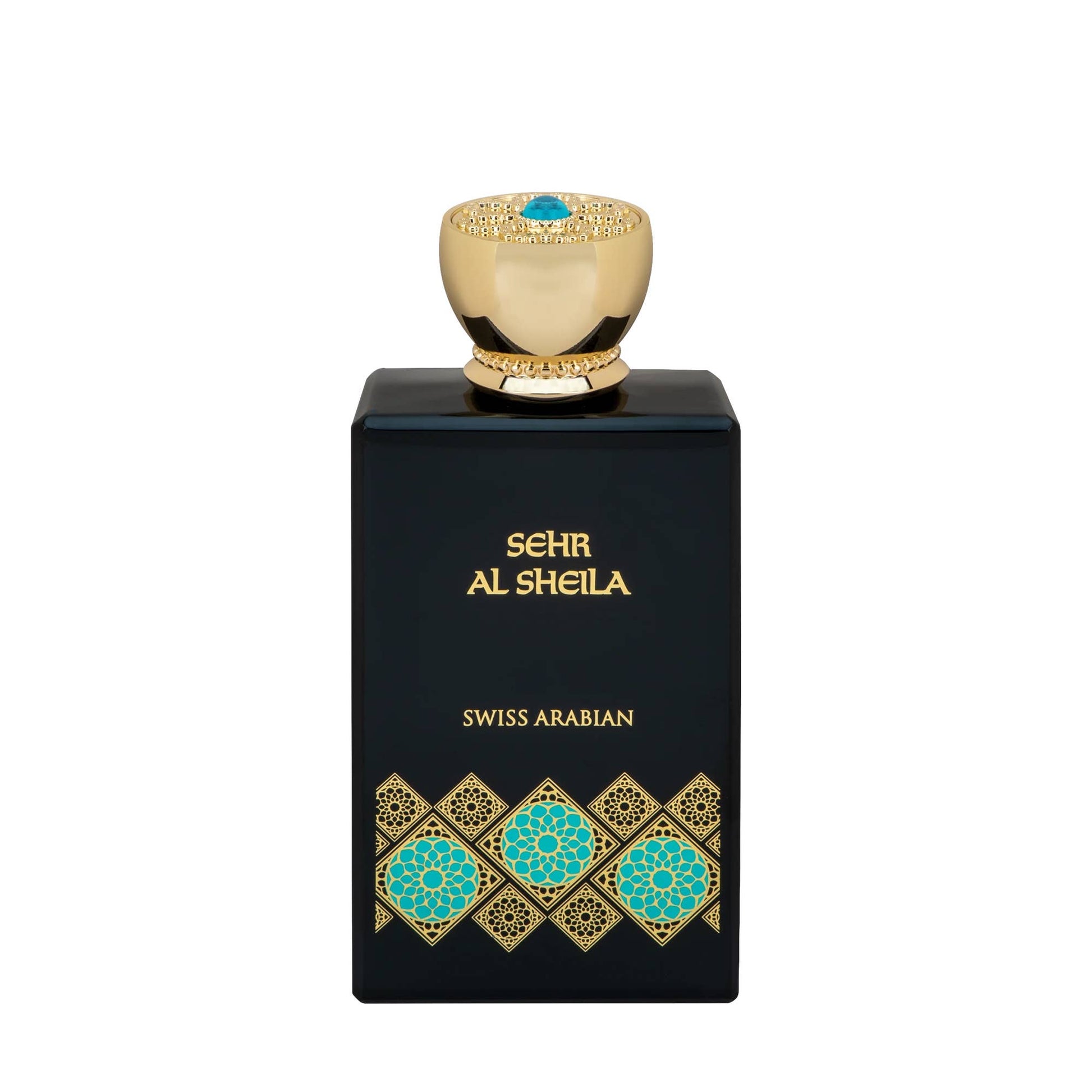 SWISS ARABIAN Sehr Al Sheila Eau de Parfum Flasche mit goldener Verpackung und eleganter Schrift auf dem Etikett