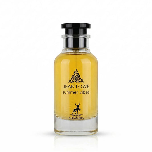 Maison Alhambra Jean Lowe Summer Vibes Eau de Parfum Flasche mit blauer Verpackung und sommerlichem Design
