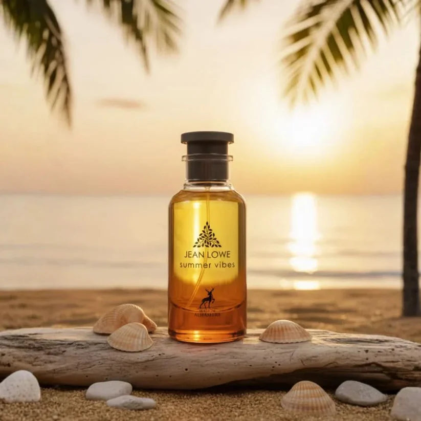 Maison Alhambra Jean Lowe Summer Vibes Eau de Parfum Flasche mit sommerlichem Design, 100 ml, stilvoll und elegant.